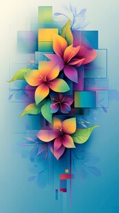 高端抽象花卉色块