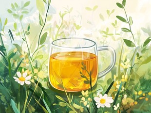 花茶插画