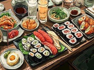 日系美食插画