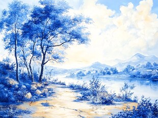 唯美风景油画素材