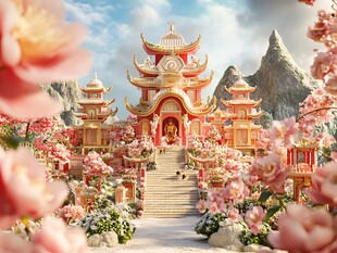 宏大寺庙场景