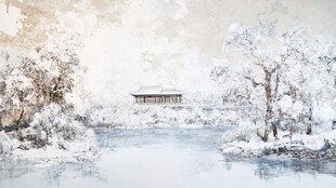 雪后佛香阁倒影