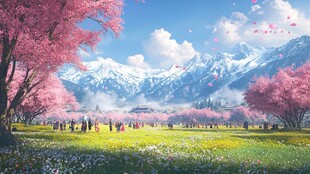 古风场景春暖花开