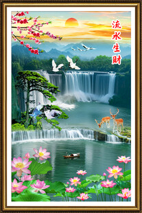高山流水山水画