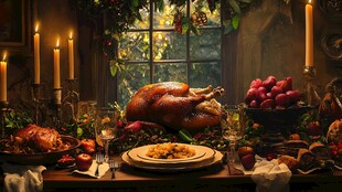 感恩节晚宴餐桌