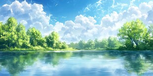 宽屏风景画