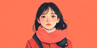 青春风少女插画