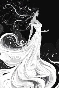 白酒包装仙女插画