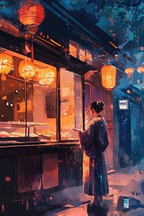 手绘古风店小二