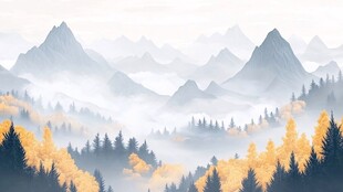 秋色山林背景