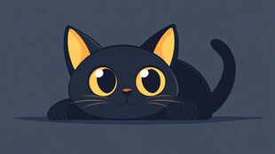 小黑猫插画