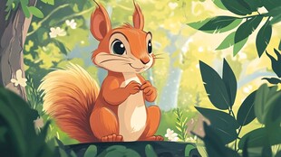 松鼠零食包装插画