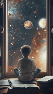 星辰大海男孩背影