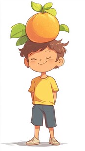 抱着耙耙柑的男孩