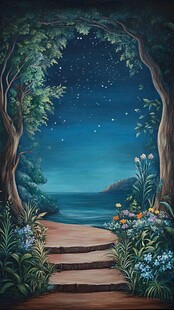 梦幻夜晚立体画