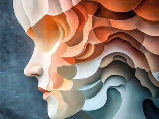 人脸色块拼接装饰画