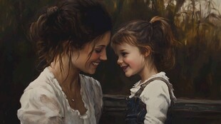 母亲节油画母亲节手绘