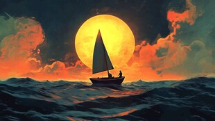 乘风破浪包装插画