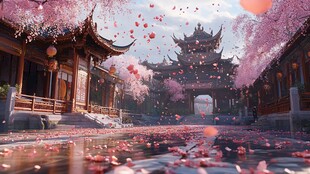 古风场景春暖花开