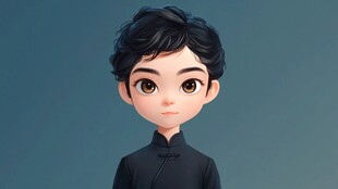 q版满族男孩