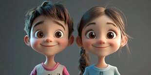 3d男女卡通形象