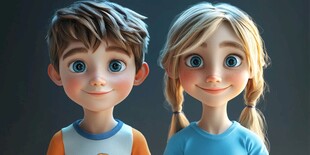 3d男女卡通形象