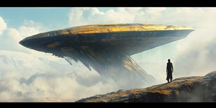 飞碟科幻电影背景