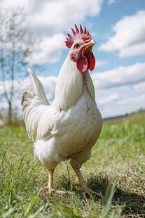草地上的的雄鸡