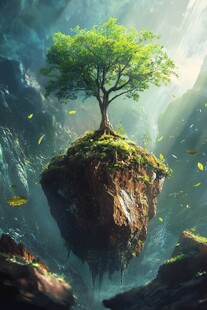 唯美风景参天大树