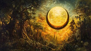 月色夜色梦幻森林背景