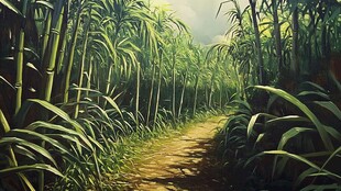 甘蔗林插画