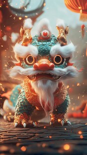 年兽过年喜庆舞狮