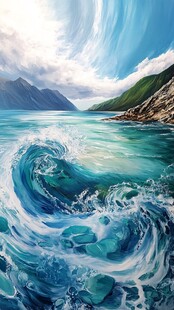 海洋流动装饰画