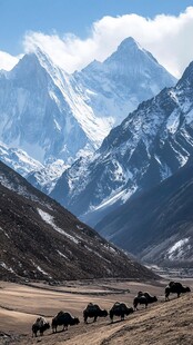 雪山秋色