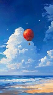 插画海边