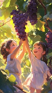 晴王葡萄插画