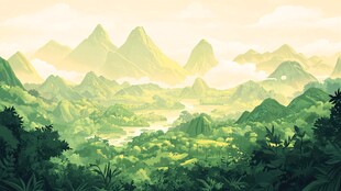 融水县风光插画