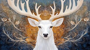 3d麋鹿飞鸟装饰画