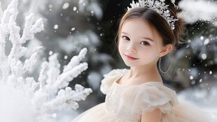 怡然自得的小女孩壁纸