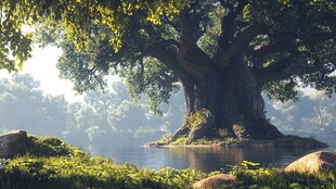 唯美风景参天大树