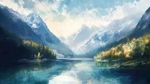 宽屏风景画
