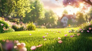 唯美梦幻花田场景