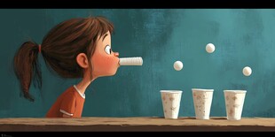 纸杯运球卡通素材