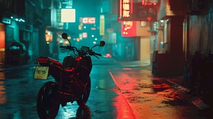 雨天摩托车