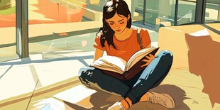阅读插画插图