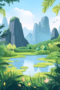 风景区插画