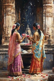 印度美女油画