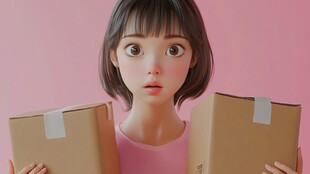 女孩包装盒插画