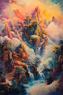 立体画云海