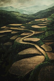梯田无框画